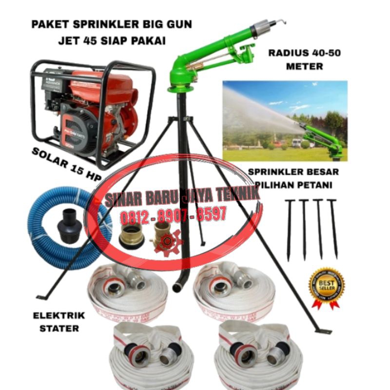 Jual Paket springkler jet 45 siap pakai kompit pompa pemadam kebakaran ...
