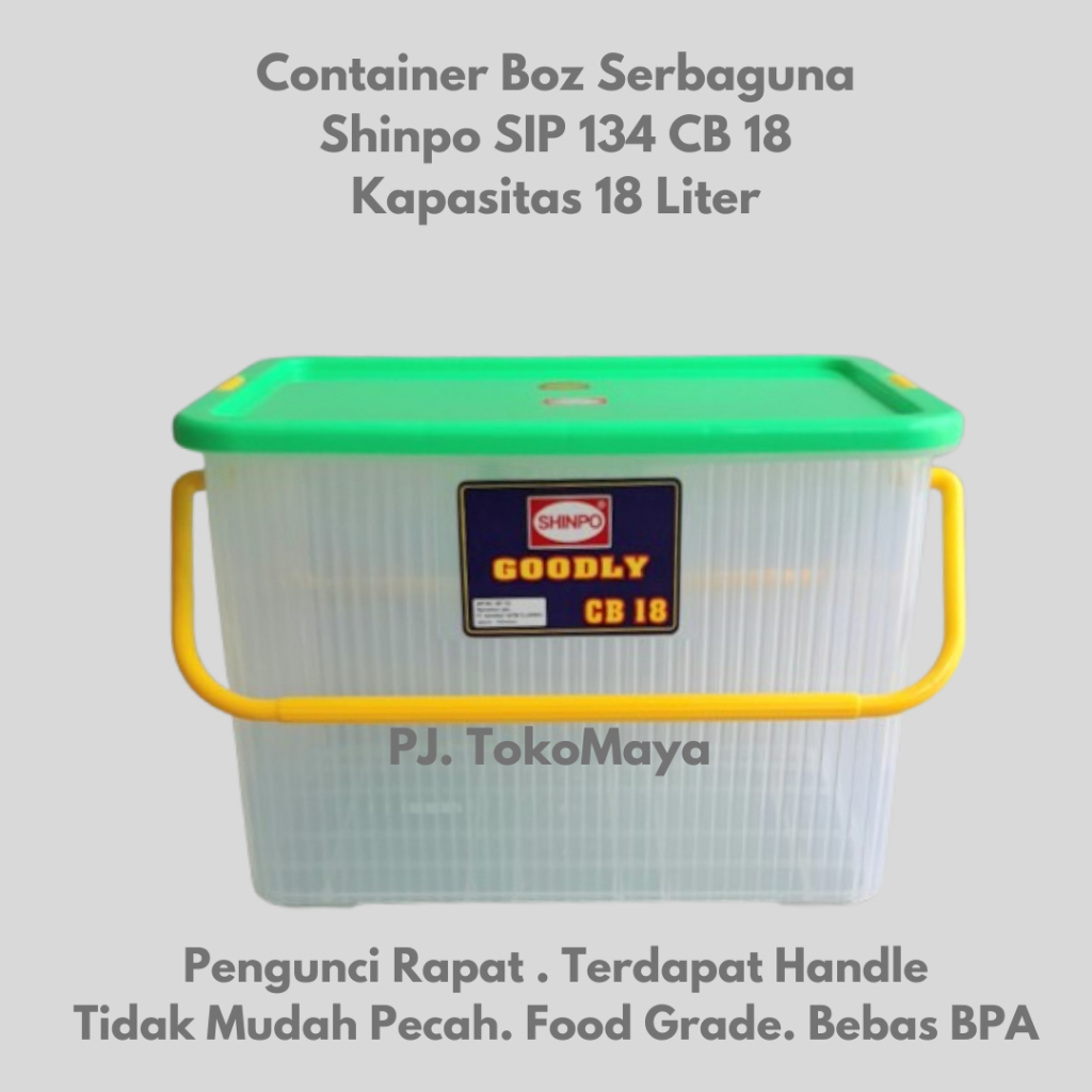 Jual SHINPO Box Penyimpanan Kontainer Plastik 18 L Goodly Container Box ...