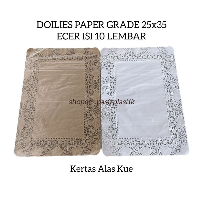 Jual GRADE DOILIES PAPER RECTANGLE 25X35 35X25 ISI 10 KERTAS SERBET ...
