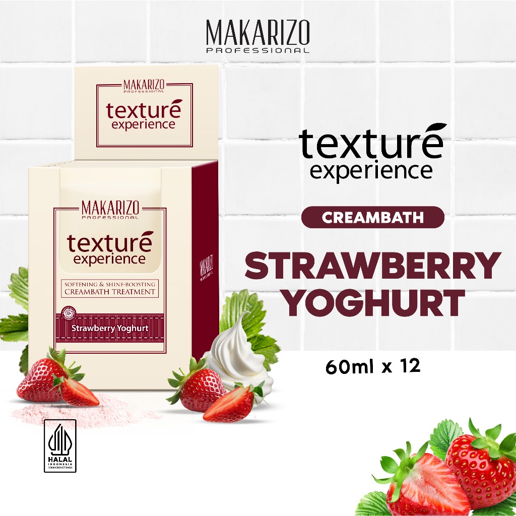 Jual Makarizo Professional Texture Experience Cream Strawberry Yoghurt ...