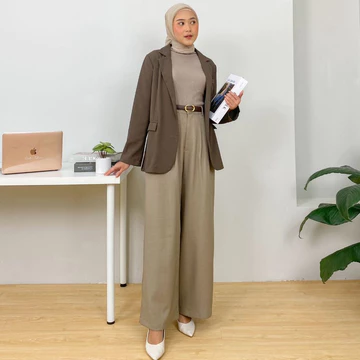 Dostifashion Diva Kulot Celana Kerja Wanita Resleting Depan Celana Kantor Woll Premium