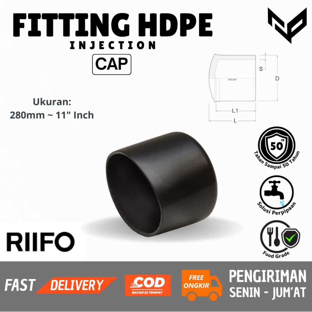 Jual Cap Injection Butt Fusion PN 10 280mm ~ 11