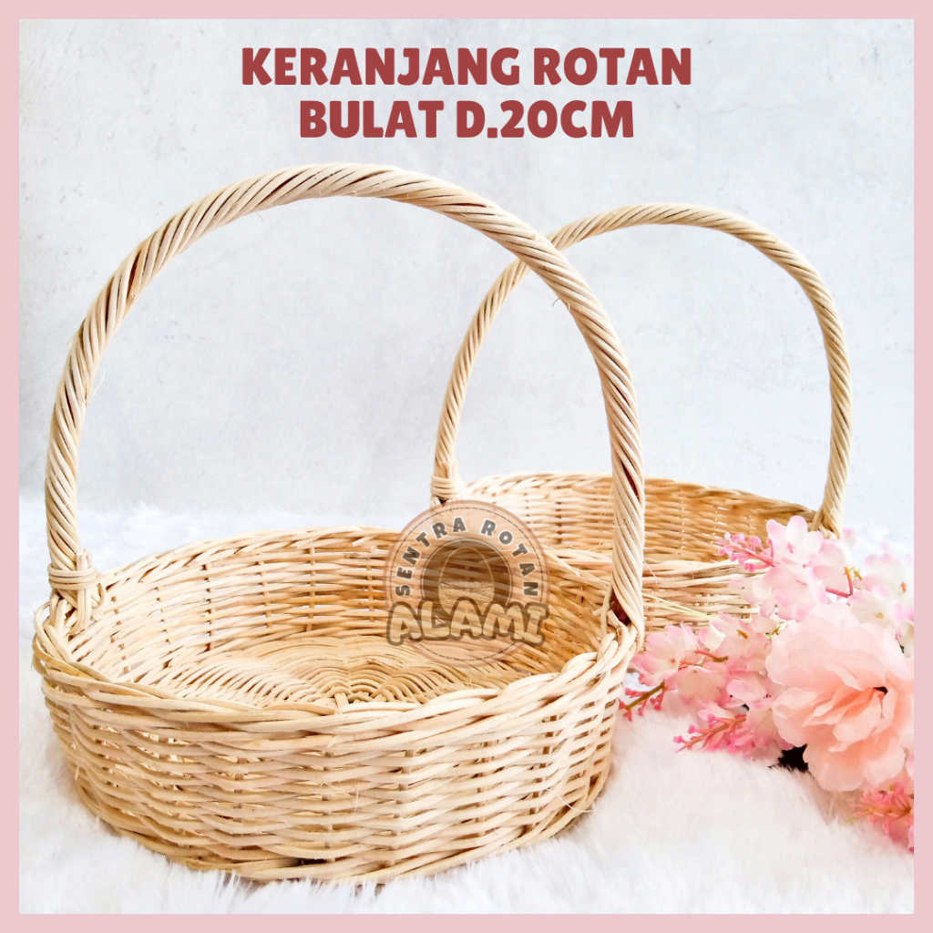 Jual KERANJANG ROTAN BULAT D20 CM ( BAHAN PREMIUM ) | Shopee Indonesia