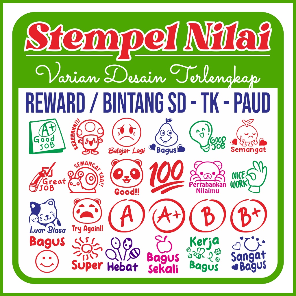 Jual Stempel Nilai Guru REWARD / PAUD / TK / SD / Home Schooling ...