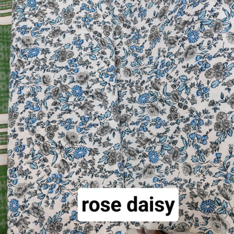 Jual Kain Katun Motif Rose Daisy Biru (Harga per 0,5m) | Shopee Indonesia