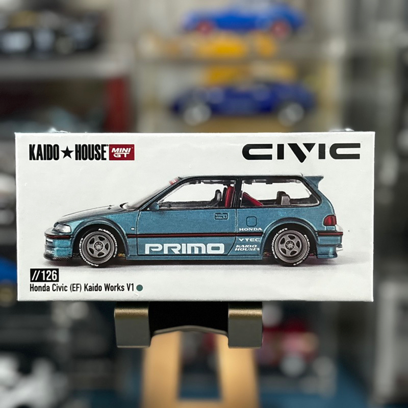 Mini GT 1/64 Kaido House Honda Civic EF - Bleu - Modèle #126 - Neuf