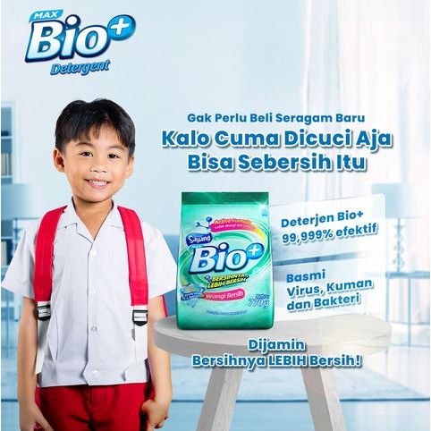 Jual Sayang Max Bio+ Detergent Powder Wangi Bersih 770 g (3 biji = 2 ...
