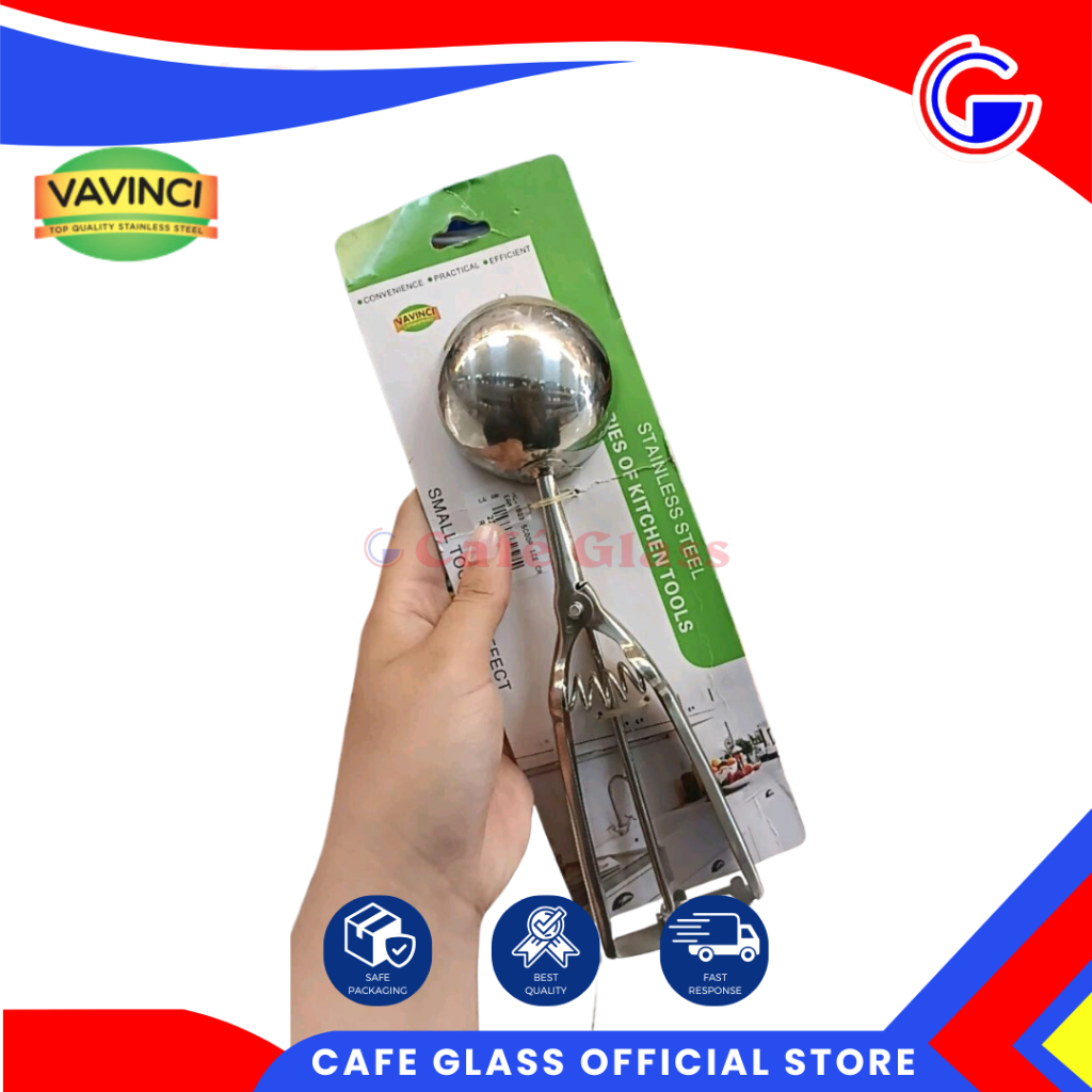 Sendok Scoop Es Krim Buah Stainless Bulat 6Cm - Alat Scop Anti Freeze - Alat Baking Vavinci