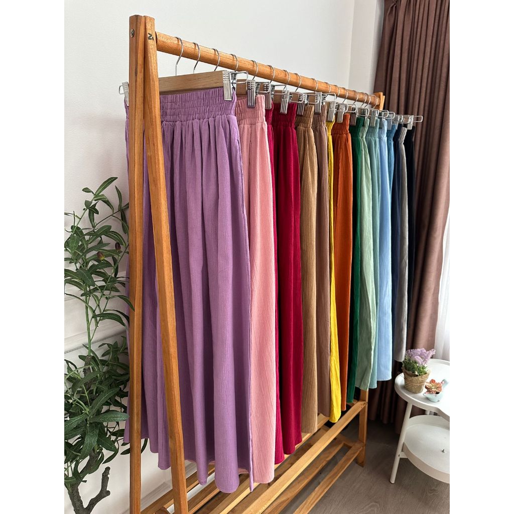 Jual Manda Skirt Basic Premium Pocket Kiri kanan Linen Cringkle ...