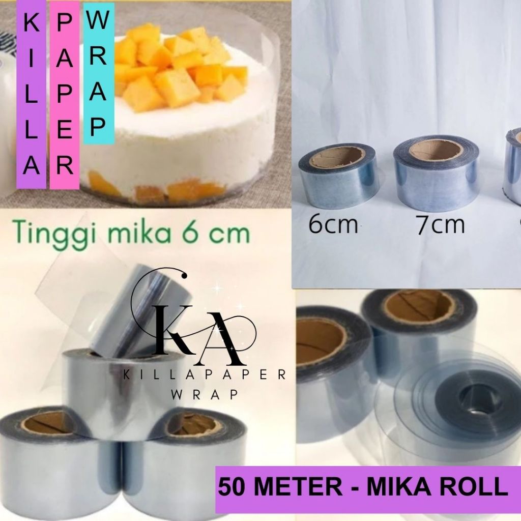 Jual 50 METER MIKA ROLL PINGGIRAN KUE HIASAN CAKE KEIK DEKORASI DIMSUM ...