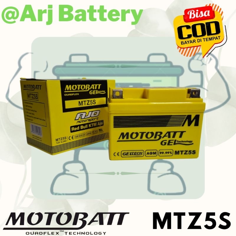 Aki Motor Beat Fi Mio j Vario 110 Vixion MOTOBATT MTZ5S GEL ACCU KERING