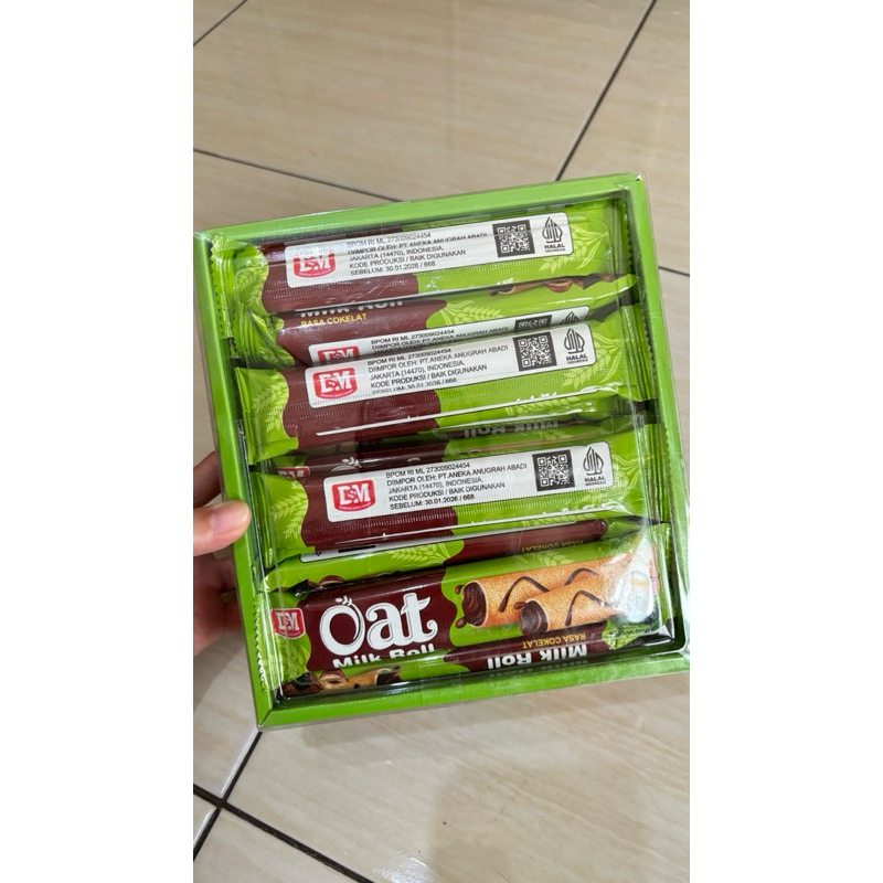 Jual Oat Milk Roll Rasa Cokelat 1 box isi 30 pcs | Shopee Indonesia