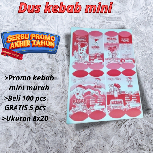 Jual Kemasan kebab mini isi 100 // Dus kebab 1 WARNA mini 8x20 // Wadah ...