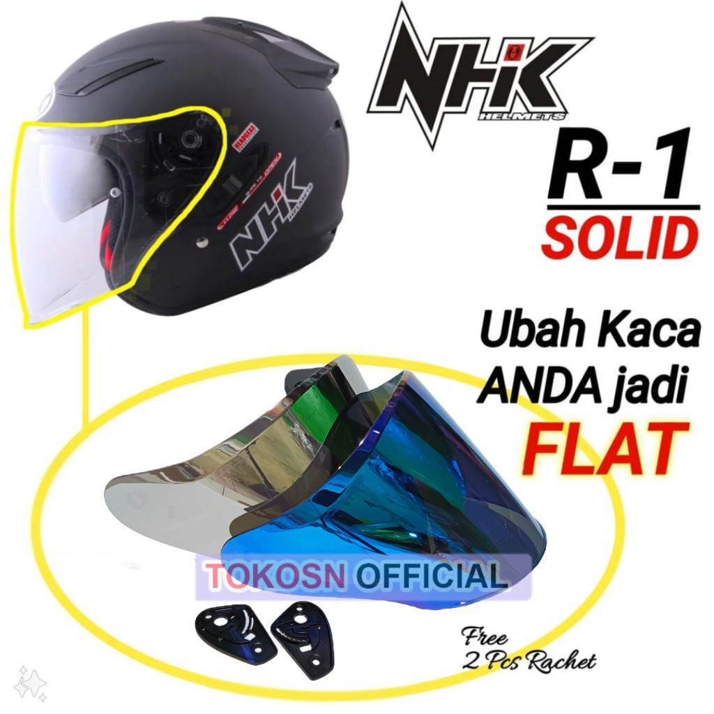 Jual Kaca helm NHK R1 solid visor helmet NHK R 1 hitam silver red gold ...
