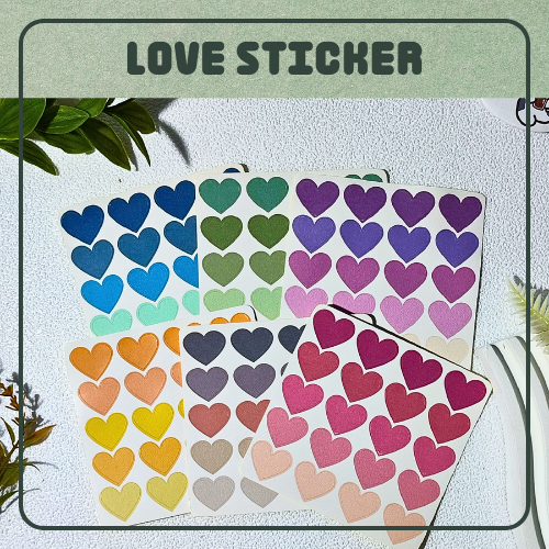 Jual Love Sticker / stiker love / stiker bentuk love / stiker journal ...