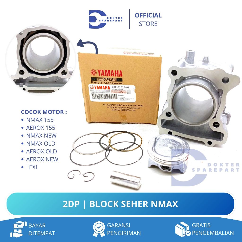 Jual 2DP BLOCK SEHER KOMPLIT + PISTON KIT NMAX 155 / NMAX NEW OLD ...