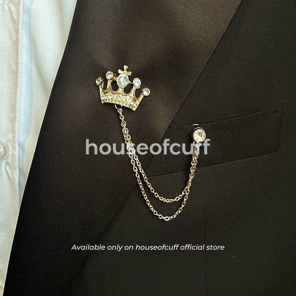 Jual Lapel Pin Bros Jas Wedding Best Man CHAIN CROWN GEM PIN | Shopee ...