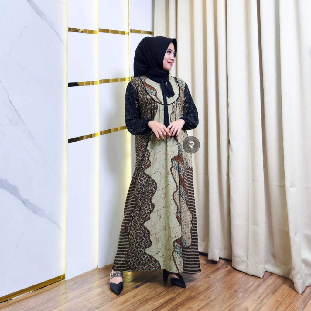 Detail bahan Baju Gamis Rayon Wanita Premium Rifina Shafa Dress