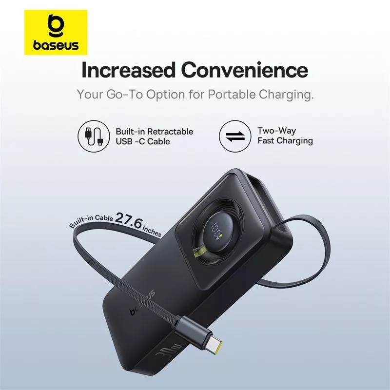 Baseus Powerbank Free2Pull 20000mAh 65W Power Bank with Retractable Cable 20000mAh 65W