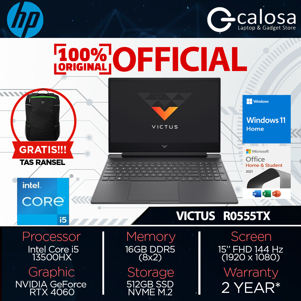 Jual Laptop HP Victus 16-R0555TX Core i5-13500HX RAM 16GB SSD 512GB ...