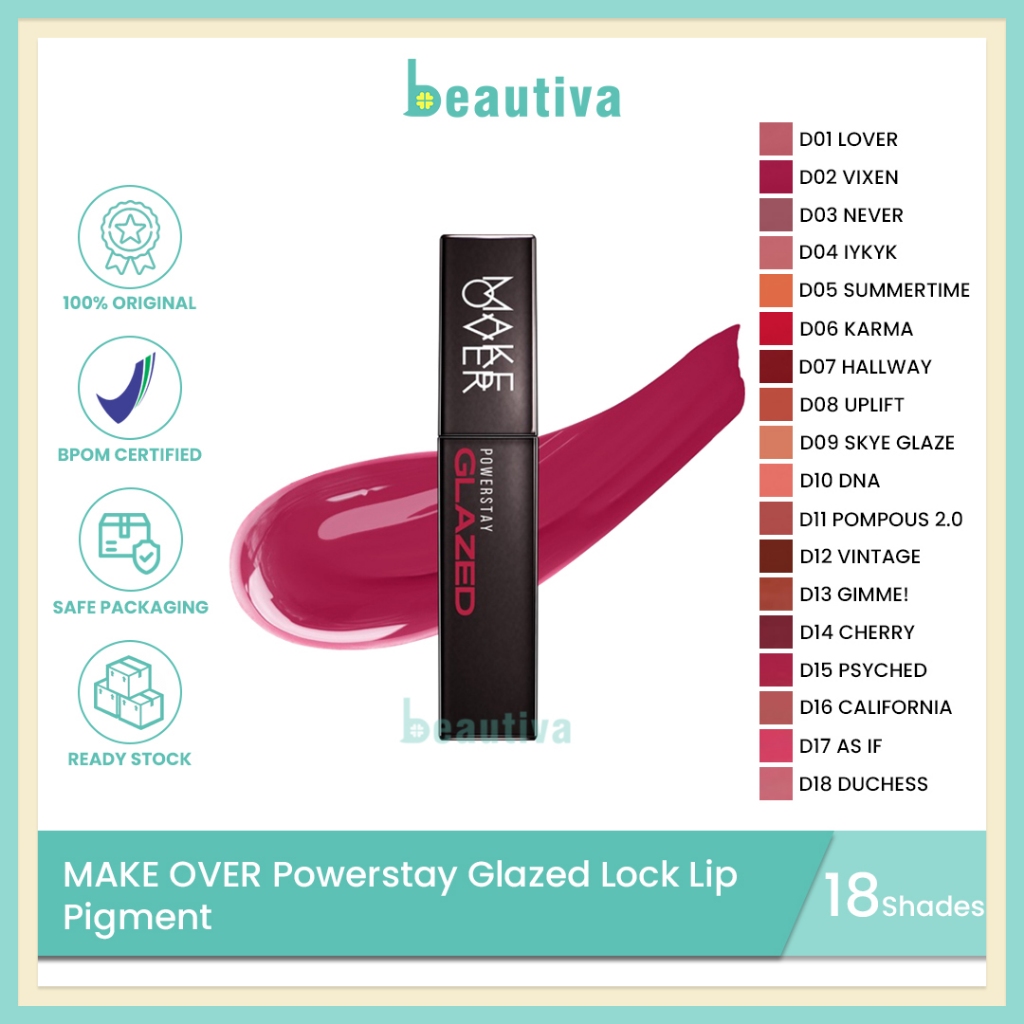 Jual MAKE OVER Powerstay Glazed Lock Lip Pigment | Shopee Indonesia