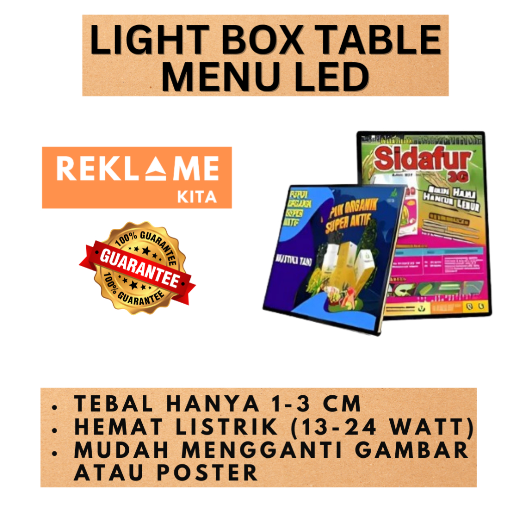 Jual LIGHT BOX TABLE - MENU RESTORAN / CAFE / MENU LED | Shopee Indonesia