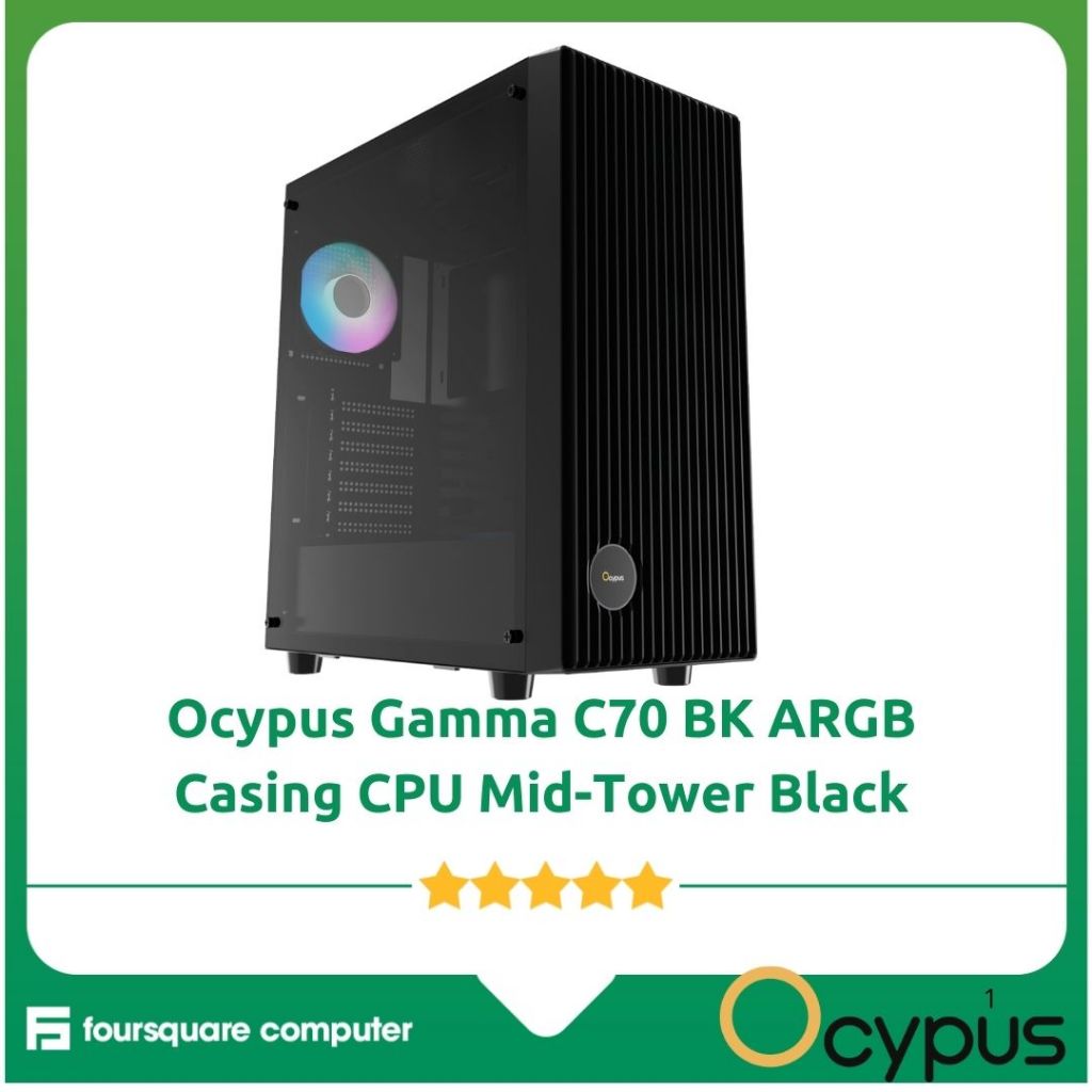 Jual Ocypus Gamma C70 Black White Casing Gaming CPU Komputer ATX ...