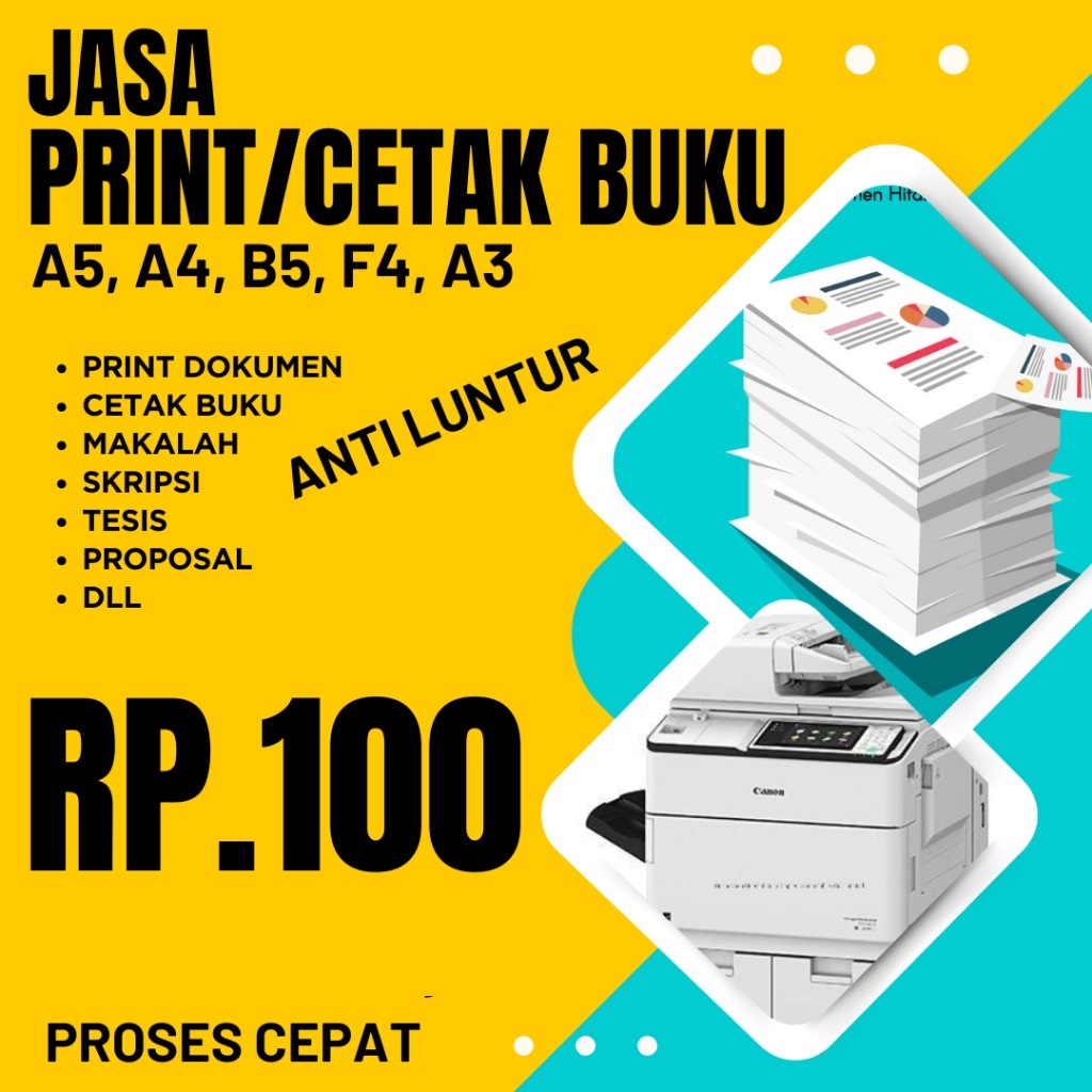 Print / Cetak Buku Cepat Murah Hitam Putih
