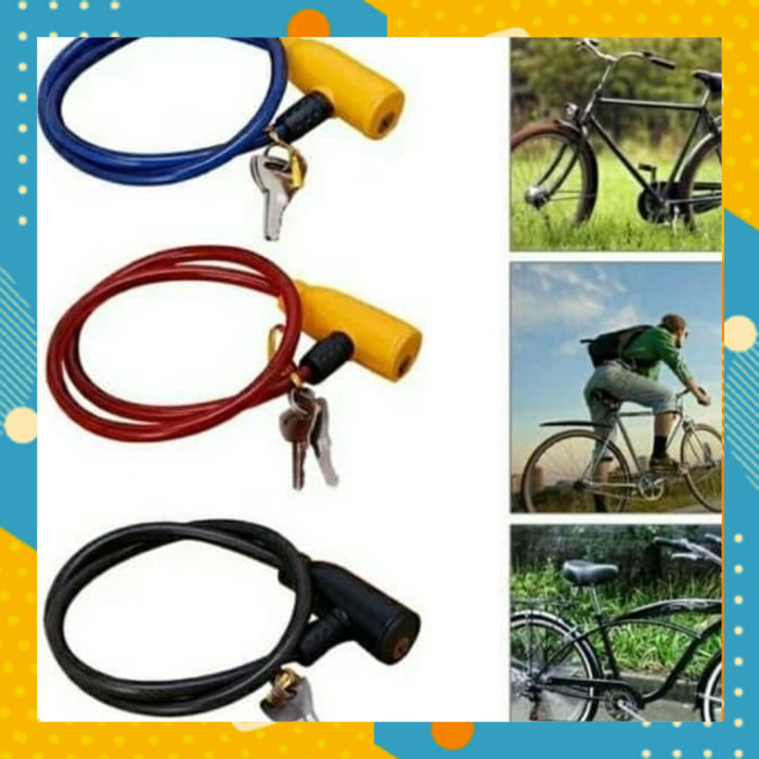 Jual Gembok SEPEDA Cable Lock Kawat Rantai Kunci Pagar Ruko Ban Helm ...
