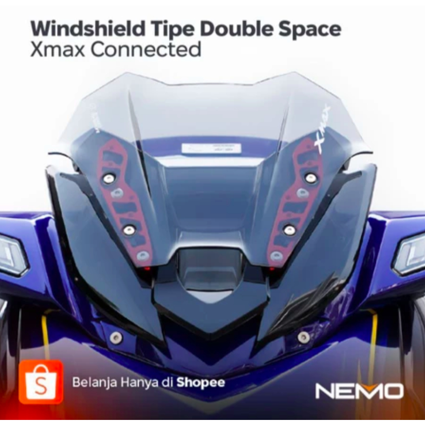 Jual NEMO Windshield Yamaha Xmax Connected Tipe Double Space + Braket ...