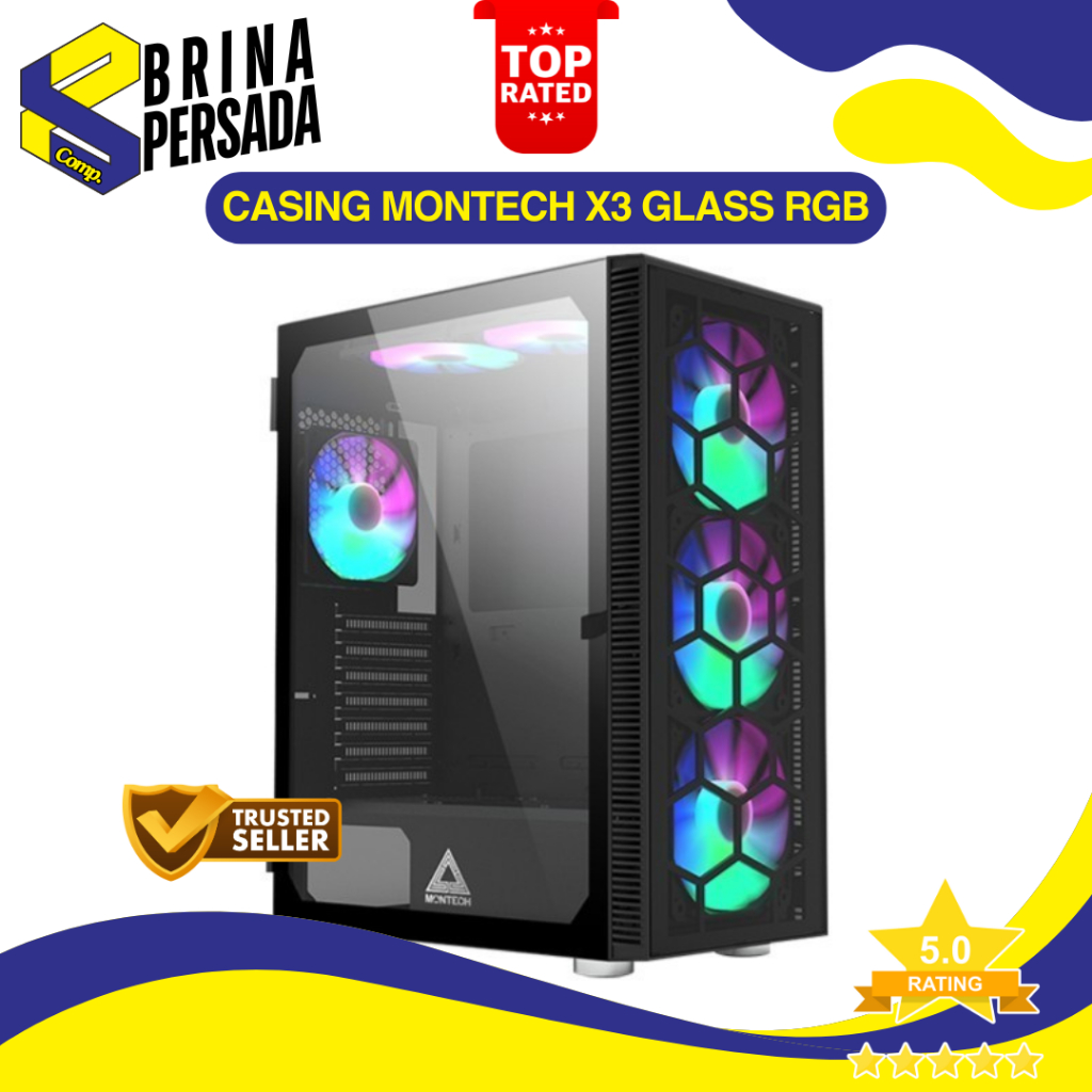 Jual Casing MONTECH X3 GLASS RGB | Shopee Indonesia