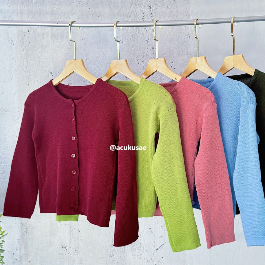 Jual BAILEY CARDI RAJUT / ANGEL BOTON SKIRT / CARDIGAN CROP TOP ...