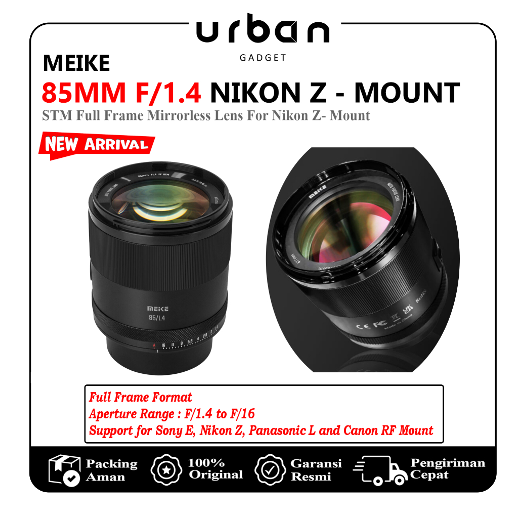 Meike AF 85mm for Canon RF SONY E NIKON Z L Mount STM  Fullframe Mirrorless Lens Lensa Meike 85 mm Garansi Resmi