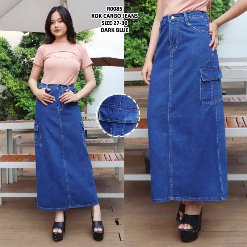 Jual CARGO ROK JEANS PANJANG STREACH TERBARU | Shopee Indonesia