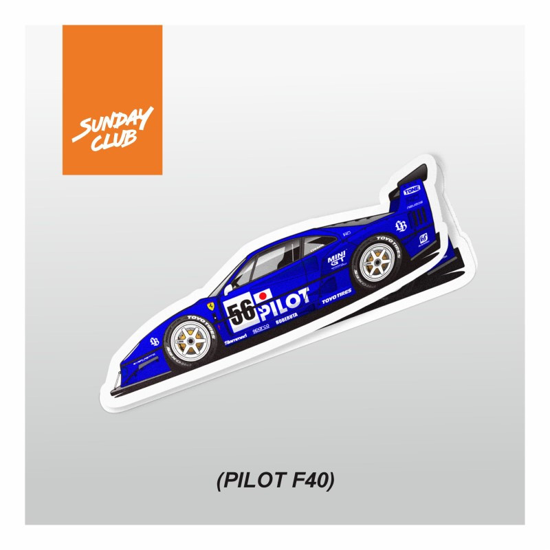 Jual Sunday Club - Sticker Satuan mobil LBWK Ferrari F40 Pilot Biru ...