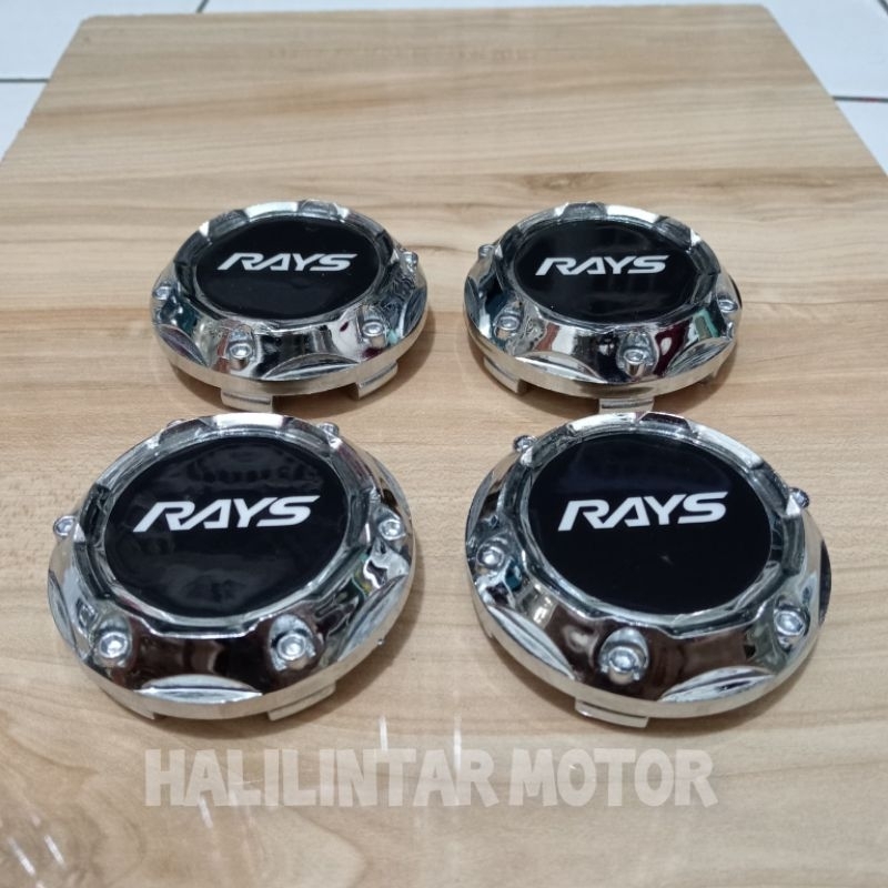 Jual Dop Roda tutup velg racing variasi chrome motif RAYS diameter 6 ...