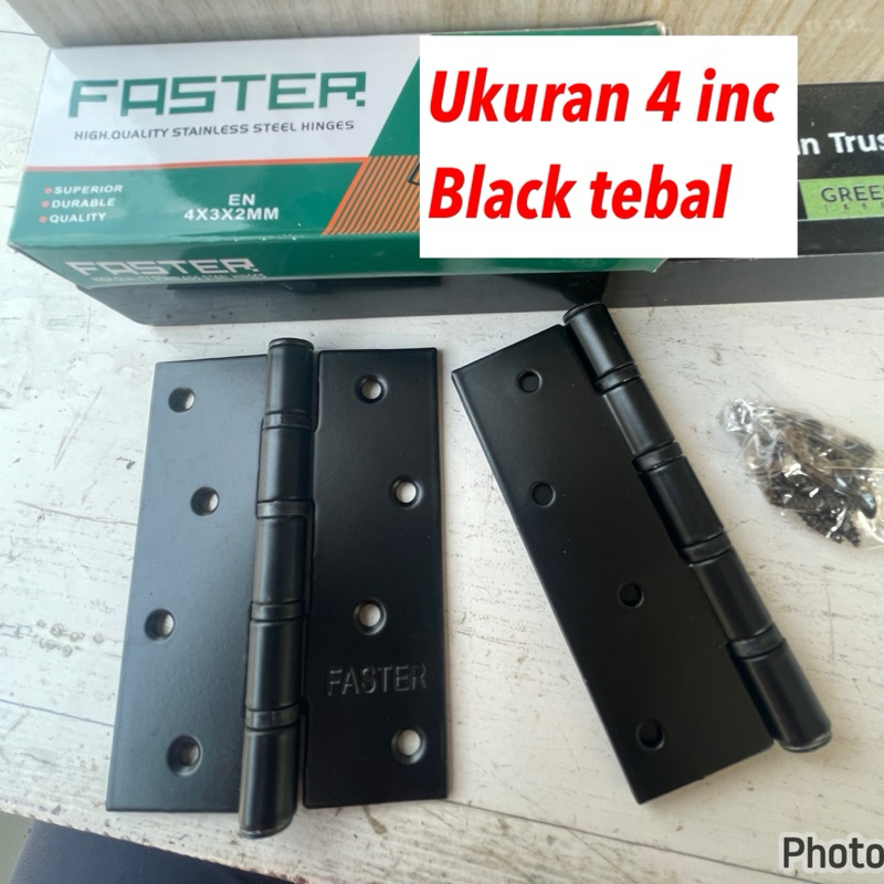 Jual ENGSEL 4 INCH HITAM BLACK TEBAL ENGSEL PINTU WARNA HITAM/ engsel 4 ...