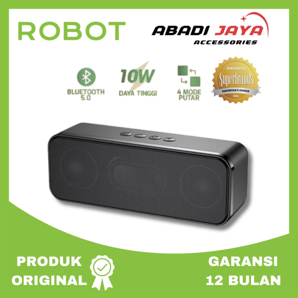 Jual SPEAKER BLUETOOTH ROBOT RB520 BLACK WIRELLES AUDIO SUPER BASS ...