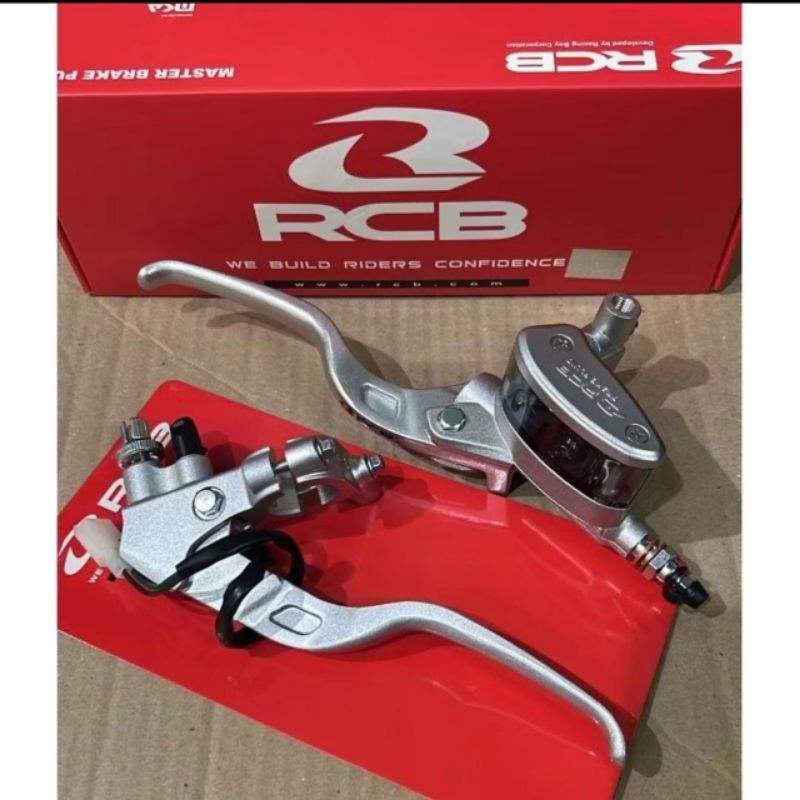 Jual Master rem RCB E2 seal 14MM silver set kiri kanan Master rem depan ...