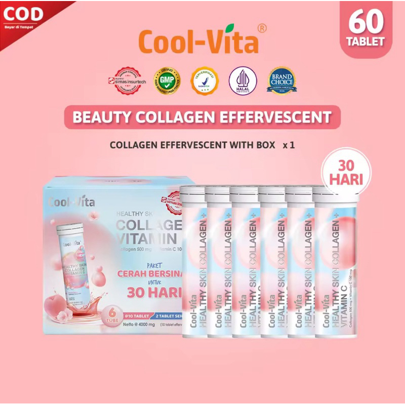 Jual [6 Botol] Coolvita Mall Paket Cerah Bersinar 30 Hari Collagen ...