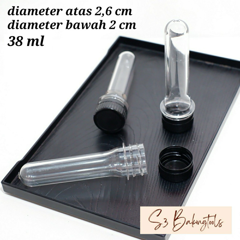 Jual Botol preform 30 ml, set isi 30 pcs termasuk tutup hitam, panjang ...