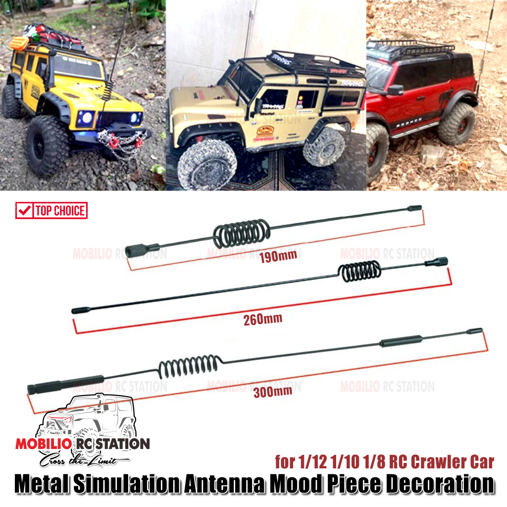 Antena Decorativa De Metal Para Coche RC | Simulación De Alta Calidad Para Traxxas TRX-4 | Longitud 290 Mm (11.42 Pulgadas) | Fácil Instalación Con Tornillo Incluido