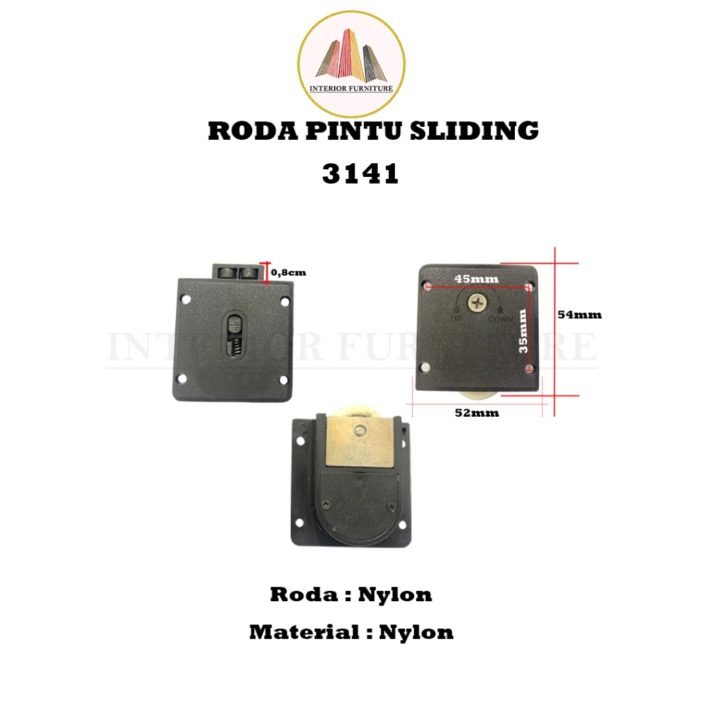Jual Roda Lemari Sliding SD 3141 + Rel Lemari Sliding SD 02 U & M (Isi ...