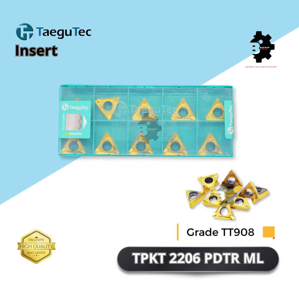 Jual Insert TPKT 2206 PDTR ML Grade TT908 -Merk TAEGUTEC-Pahat Bubut ...