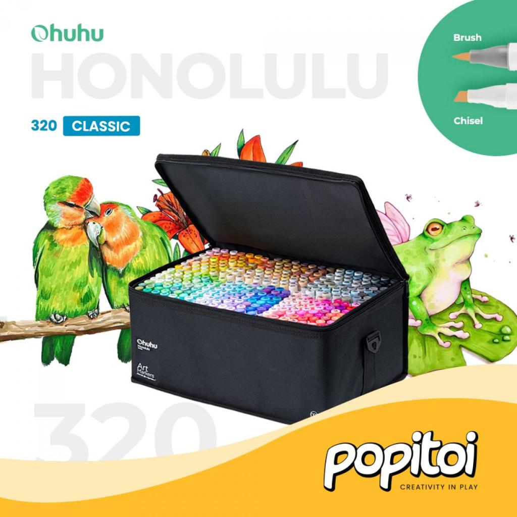 Jual OHUHU Honolulu 104 120 168 216 320 Alcohol Art Marker Color Dual ...