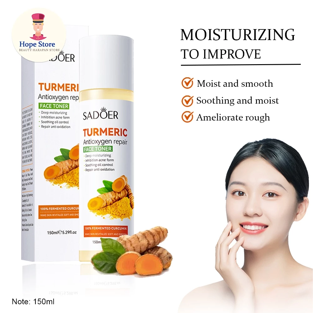SADOER Turmeric Facial Toner Membersihkan Kerutan Wajah / Toner Pelembab / Menghilangkan Bekas Jerawat - 150ml | AutoStock