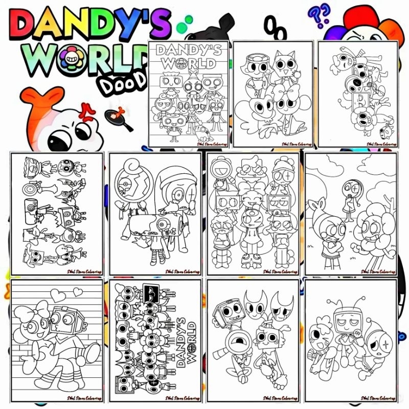 Jual Kertas Mewarnai Gambar Anak Tema Dandy's World V1 (11 Lembar ...