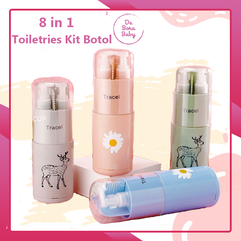 Jual 【Debora Mall】8 in 1 Toiletries Kit Botol Travel Portable Tempat ...