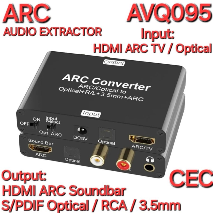 Jual AVPRO AVQ095 HDMI ARC Audio Extractor to HDMI ARC Speaker / SPDIF ...