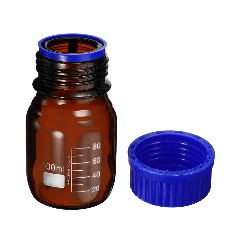 Jual 100ML Amber Glass Bottle Botol Media Clear Botol Laboratory ...